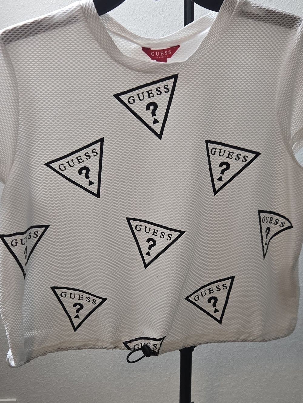 GUESS White Mesh Logo Tee